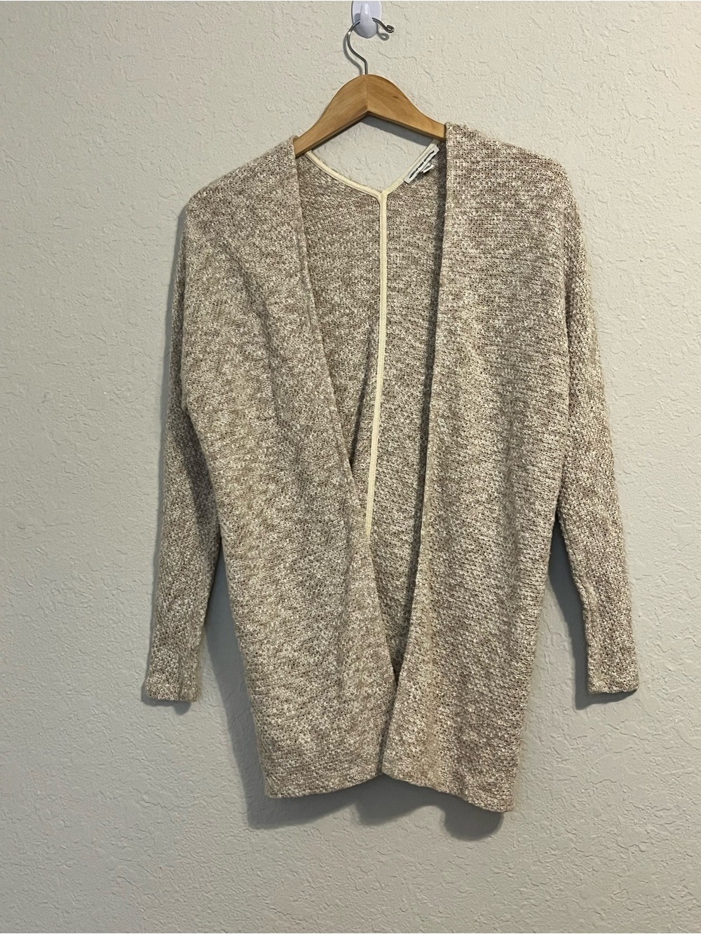 American Eagle XS Marled Open Front Cardigan Neutral Cotton Blend Lightweight - Picture 1 of 9